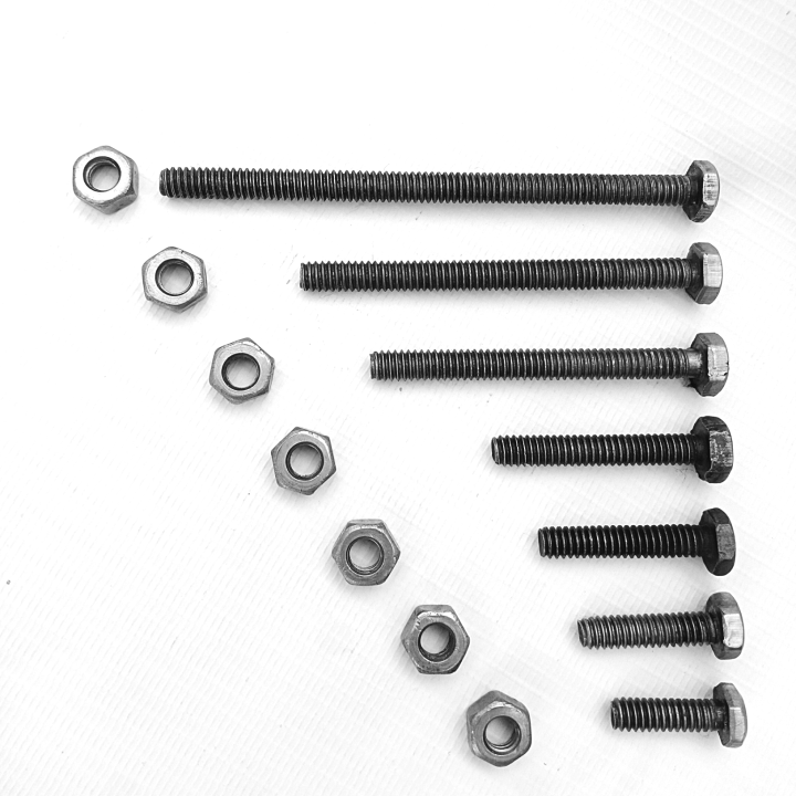 10Pcs%20Pack%201/4%20inch%20Width,%20(2%20Sotar)%20Black%20Hexagonal%20Nut%20and%20Bolt%20Screw%20Nut%20Bolt%2010%20Different%20Size%20Available%20-%20Image%203