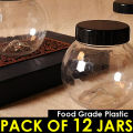 Pack of 12 Plastic Storage Jar for Kitchen - Diamond Jar Made in Pakistan. 