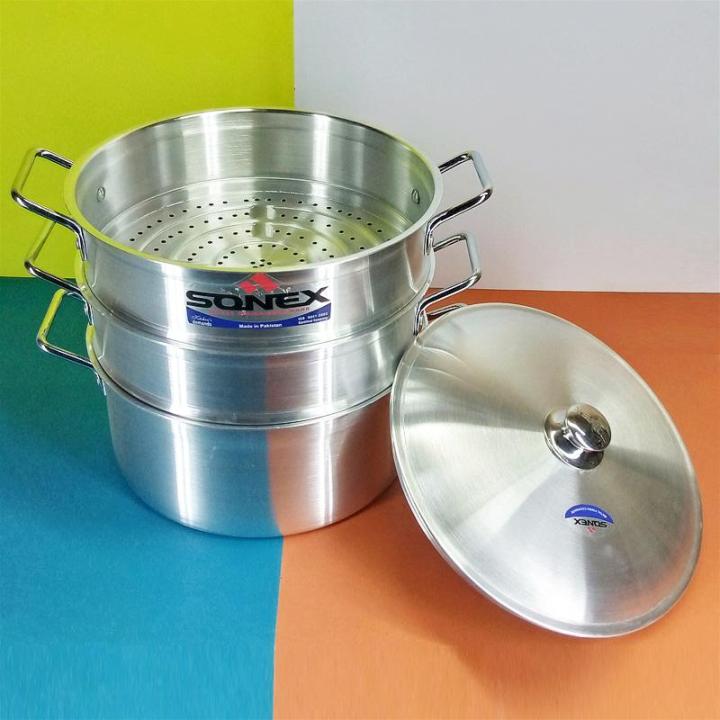 Sonex Galaxy 3-Layer Aluminum Steamer Set – High-Quality Cooking Tool ...