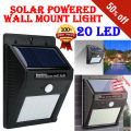 Imported 20 LED Solar Powered LED Wall Light - PIR Motion Sensors + CDS Night Sensor - Security Wall Mount Bright LEDs Chargeable Lights - Best Waterproof Lighting For Garden Outdoors Street Lawn Lamps - Solar Sensor Rechargeable Security New Wall Light. 