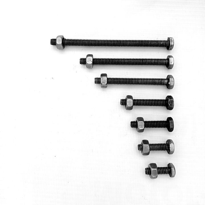 10Pcs%20Pack%201/4%20inch%20Width,%20(2%20Sotar)%20Black%20Hexagonal%20Nut%20and%20Bolt%20Screw%20Nut%20Bolt%2010%20Different%20Size%20Available%20-%20Image%204