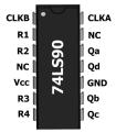 7490 BCD Decade Counter TTL IC. 