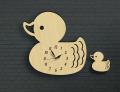 3D Duck Shape Wall Clock with Cute Duck Baby, Smooth & Silent Kids Quartz. 