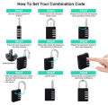 4 Digit Resettable Code Combination Lock Portable Waterproof Keyless Smart Padlock For Suitcase Gym School Locker Luggage Travel Bag Bicycle Scooter Tool Box Door Safety Security Protector Locks Anti Theft Dial Number Password Padlocks High Quality Big. 