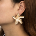 Flower Earrings For Girls New Style Elegant Petal Earrings for Women Gold Big Flower Earring for Girls. 