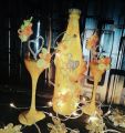 Pack of 3 decorative bottles and glass,  handmade home decor item. 