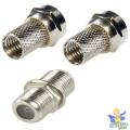 2 Pcs Coaxial Cable Jointer TV Cable Joint Connector Extension with RG6 Connecters High Quality. 