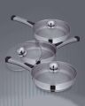 Sonex Supreme Frying Pan with Glass Lid – Stainless Steel Double Pende Wala Encapsulated | Available in 20cm, 22cm, 24cm. 