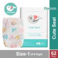 Canada Imported Cute Seal  Diapers Best Quality diapers Absorbent - Size 1 ( 4-8 Kg ) 62 Pcs. 
