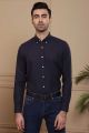 "Charcoal Men Smart Shirt Full Sleeve Slim Fit Navy  Summer Collection 2020 - Slim Fit  20SF008-NVY". 