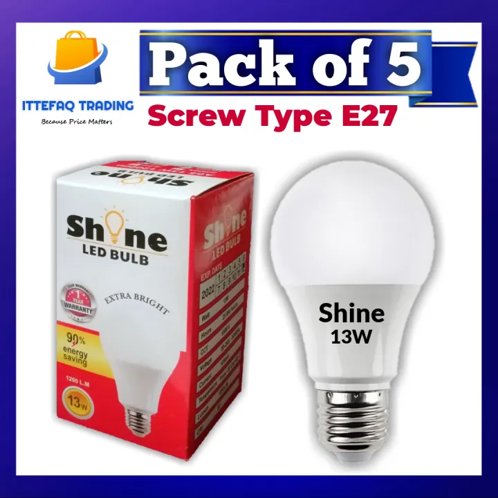 SHINE%20LED%20Bulb%2013%20Watt%20Screw%20Type%20E27%20(Daylight%20White)-%20Pack%20of%202%20-%20Image%202