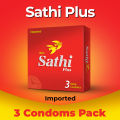 Sathi Plus Delay Condoms - Pack Of 3. 