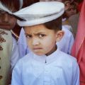 Hunza Traditional Cap for Kids White with Plume Feather. 