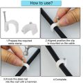 Pack of 100 Pcs Cable Nail Clips- Cable Wire Clips 4mm to 14mm (9 Different Sizes). 