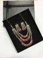 Gift box-Wedding Jewelry Sets Fashion Crystal Bridal Jewelry Set For Women Wedding Costume Jewelry Indian Necklace Sets For Brides Gold Color Jewellery Choker Necklace Earring Imitation Pearl Wedding Decoration. 