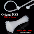 Orignal KSS Taiwan Nylon Cable Zip Ties 4,6,8,10,12 Inch Size- 50Pcs Pack. 