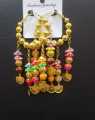 New Fashion Velvet Plush Balls Design Gold Plated Baliyan Earrings for Parties or Events. 