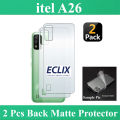 2 Pcs itel A26 Back Matte Protector Anti-Slip Soft Skin Sheet Film With Sides Cover Protection Carbon Fiber For A26 - Transparent. 