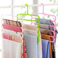 Multi-Purpose Clothes Hanger Plastic 5 Layers Pants Trousers Hanger Holder Clothes Rack Drying Holder Necktie Belt Tie Scarf Towels Non-Slip Hanger Storage Organizer. 