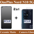 OnePlus Nord N10 5G Ceramic Matte Glass Protector ( NO Black Border) Un-Breakable Anti-shock Anti-Glare Anti-Finger Tempered Screen Protector Fiber sheet Anti-Glare Born PUBG+ Flexible 9H Camera Glass Protector Lens For N10 5G - Transparent. 