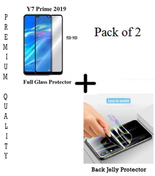 Huawei%20Y7%20Prime%202019%20Full%20Black%209D5D6D10D11D21D%20Tempered%20Glass%20Screen%20Protector%20Full%20Glue%20Edge%20To%20Edge%20+%20Back%20Matte%20Protector%20Soft%20Skin%20Sheet%20Soft%20Film%20Protection%20For%20Huawei%20Y7%20Prime%202019%20-%20Image%204