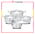 8-Piece Heavyweight Cooking Pot Set (Sizes 6 to 9) – Durable Aluminum Cookware for Serious Cooks. 