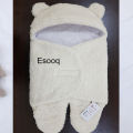 New born Ultra-Soft Fluffy Fleece Winter Baby Sleeping Bag,Swaddle and Blanket off white. 