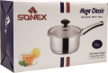Sonex Mega Classic – Cooking Sauce Pan – Stainless Steel With Glass Lid. 