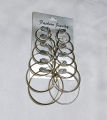 6 Pairs Gold Plated Rock Punk Club Circle Hoop Earrings Set. 