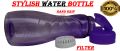 Sports Water Bottle With Filter High Quality Transparent Clear Plastic Flip Drinking Bottles 1 Litre Multi-Purpose For Outdoor - Hiking - Camping - Traveling - School - College - University - Office - Gym , 101% Pure Clear Plastic Smart Bottle Easy Grip. 