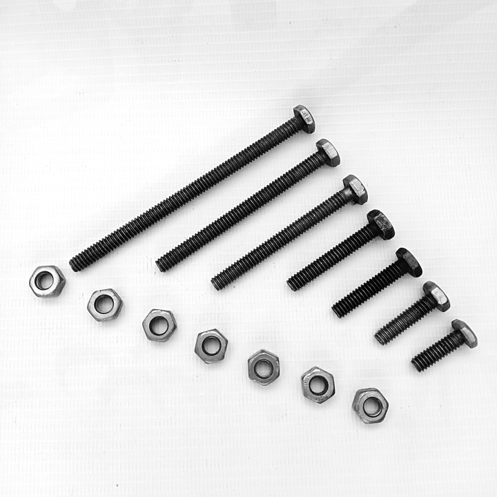 10Pcs%20Pack%201/4%20inch%20Width,%20(2%20Sotar)%20Black%20Hexagonal%20Nut%20and%20Bolt%20Screw%20Nut%20Bolt%2010%20Different%20Size%20Available%20-%20Image%205