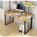 STI-001 - Wooden Study Work Table Durable unassembled 2 Drawers Computer Desk Office Working Study Desk Table Metal Legs Laptop Table for Home Office. 