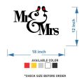 Zecor Gallery Mr. & Mrs. Wall Sticker for Bedroom Living Premium Waterproof DIY Self-Adhesive Vinyl Decal for Home Decor. 