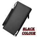 High Quality Long Wallet For Men - Mobile Wallet - Genuine PU Leather Wallet - Space Saving Wallets - Gift For Loved One - Slim & Stylish - Multiple Pockets For Cash Money Card Documents Mobile Phone - Buckle Zipper Wallets - Travel Purse Wallet For Boys. 