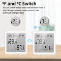 SMATRUL - Temperature And Humidity Sensor - Wifi Smart Home - Indoor Hygrometer Alarm - LCD Display - for Tuya Alexa Google Home. 