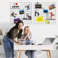 Wire Hanging Wall Grid - Black - Home Decor - Office Storage and Organizer - Polaroid Photogrid - Plant Hanging - Minimalistic Aesthetic - Desk Decorations | Hanging Hooks Included. 