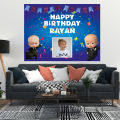 Happy Birthday Party Customized Backdrop Boss Baby Blue Theme Printed On Panaflex available in 2 sizes. 