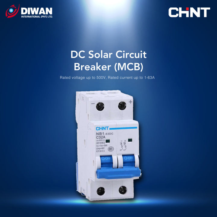 CHINT DC Breaker 2P 16A 500V NB1-63DC MCB CE