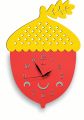 Acorn Nuts Shaped Wooden Colorful Wall Clock for Kids Room, Dry Food Shaped Wall Clock. 