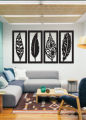 Set of 4 Black Wood Wall Decor Size: 32 inches x 19 inches Room Decor. 