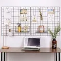 DIY Metal Grid Photo Wall,Multifunction Wall Mounted Ins Mesh Display Panel,Wall Art Display Organizer,Memo Board, with Hook. 