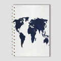 Spiral Notebook A4 or A5  -  World Map. 