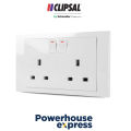 13A 3 Pin Flat Duplex Switched Socket, Duplex Switch Board Power Plug, Flat Pin Switched Socket, Power Plug Switch, 2 in 1 Power Plug Socket, Power Switch for Residential and Commercial Purpose, 3 PIN Power Switch Socket, 13A Socket, VIVACE-CLIPSAL KB25. 