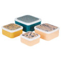 Premier Home  - Mimo Set Of 4 Animal Print Lunch Boxes. 