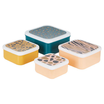 Premier Home  - Mimo Set Of 4 Animal Print Lunch Boxes