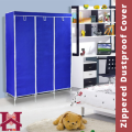 3 Door Portable Folding Canvas Wardrobe, Foldable Cloth Storage Wardrobe Cupboard Almari - 3 Designs. 