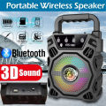 Original KTS 1080 Bluetooth Wireless Speaker / Support USB - SD Card - MIC / FM Radio / USB Charging / 4 inch Drive Size / Mini & Portable / Very Loud & Clear Sound System Loudspeaker / LED Disco Lighting / High Quality Stereo Bass Rechargeable Speakers. 