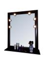 Makeup Mirror LED Dark Brown Frame (Desktop). 