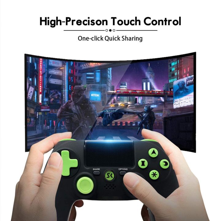 Wireless%20Controllers%20for%20PS4%20for%20PlayStation%204%20Controller%20Double%20Vibration%20Controller%20for%20PlayStation%204/%20Pro/%20Slim%20with%20Bluetooth,%20Six-Axis%20Gamepads%20Joystick(%20Black)%20-%20Image%208