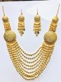 Gold Platted Latest Design Bridal Set with 9 Layer Katmala Look. 